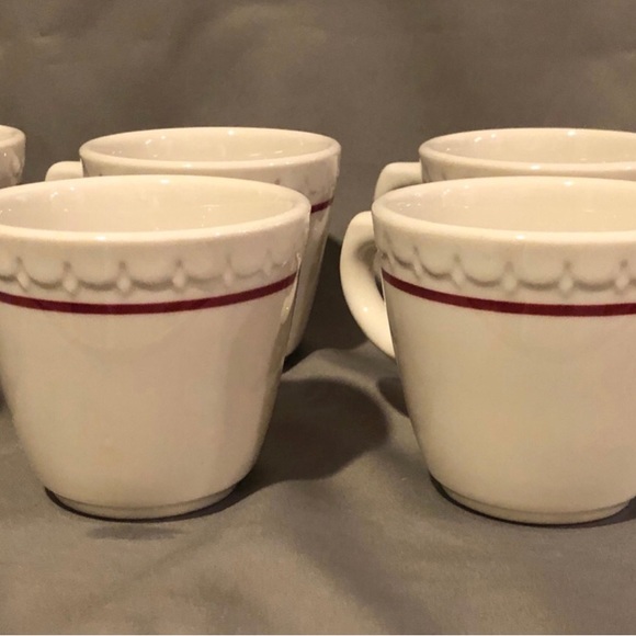1952 Syracuse Econo Rim Cardinal China Restaurant Ware Railroad 6 Cups & Saucers - Picture 10 of 12